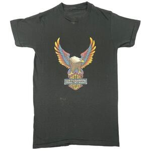 True Vintage 70s 80s harley eagle bar and shield shirt